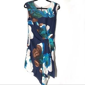 Anthro- Coquille Magnified Corolla Silk Dress Sz 4